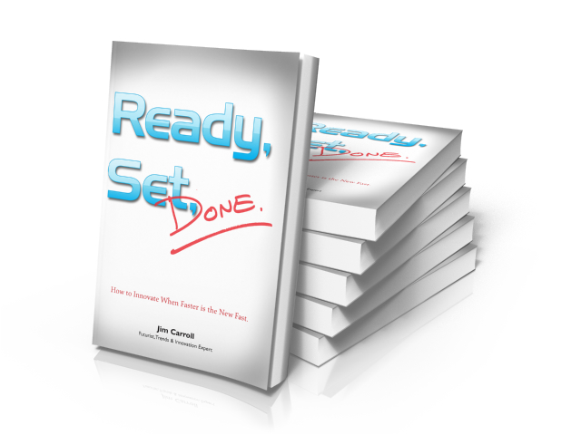 book cover design & typesetting, Ready, Set, Done! by Jim Carroll Mass market book designs 4 colour process amazon