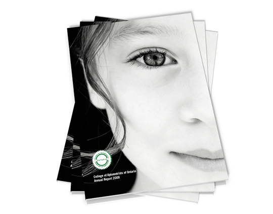 annual report design 4 color college of optometrists canada stock photography stack of books